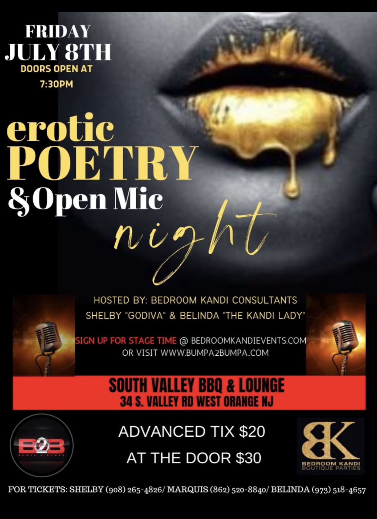 Erotic poetry & open mic night